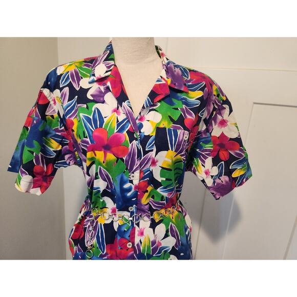 1980's Vintage HAWAIIAN Print Womens Floral Maxi Skirt w/Top 2 Piece Outfit - Picture 10 of 12